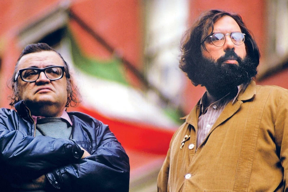 Марио Пьюзо и Фрэнсис Форд Коппола на съёмках фильма «Крёстный отец 2», 1973 год